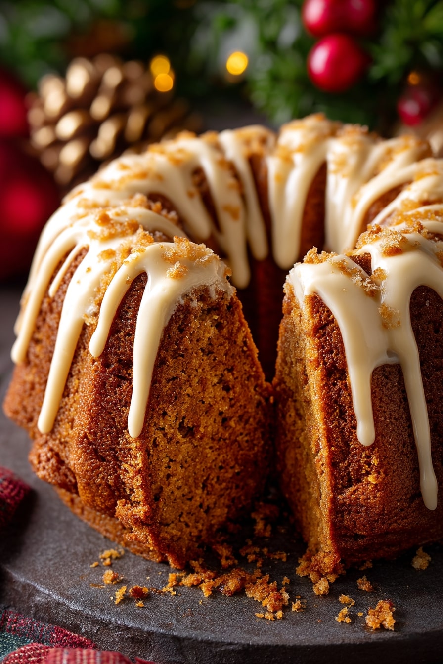 Gingerbread Bundt Cake with Cream Cheese Frosting