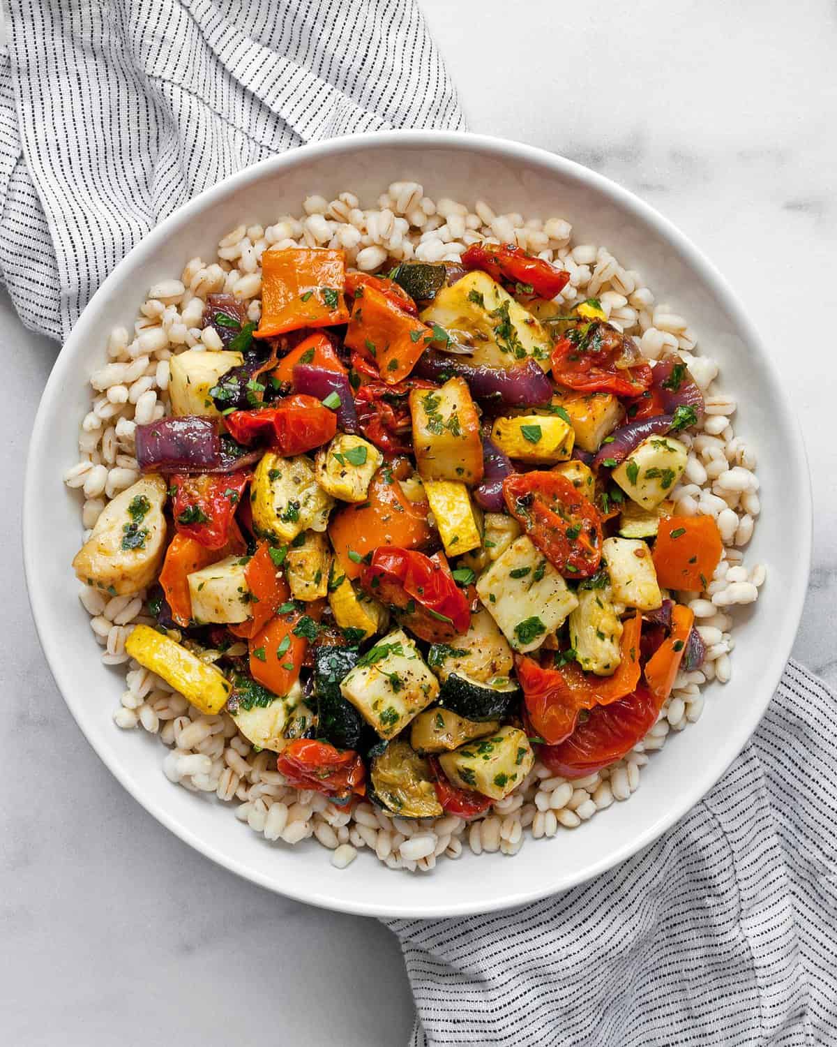 Roasted Mediterranean Vegetables and Halloumi