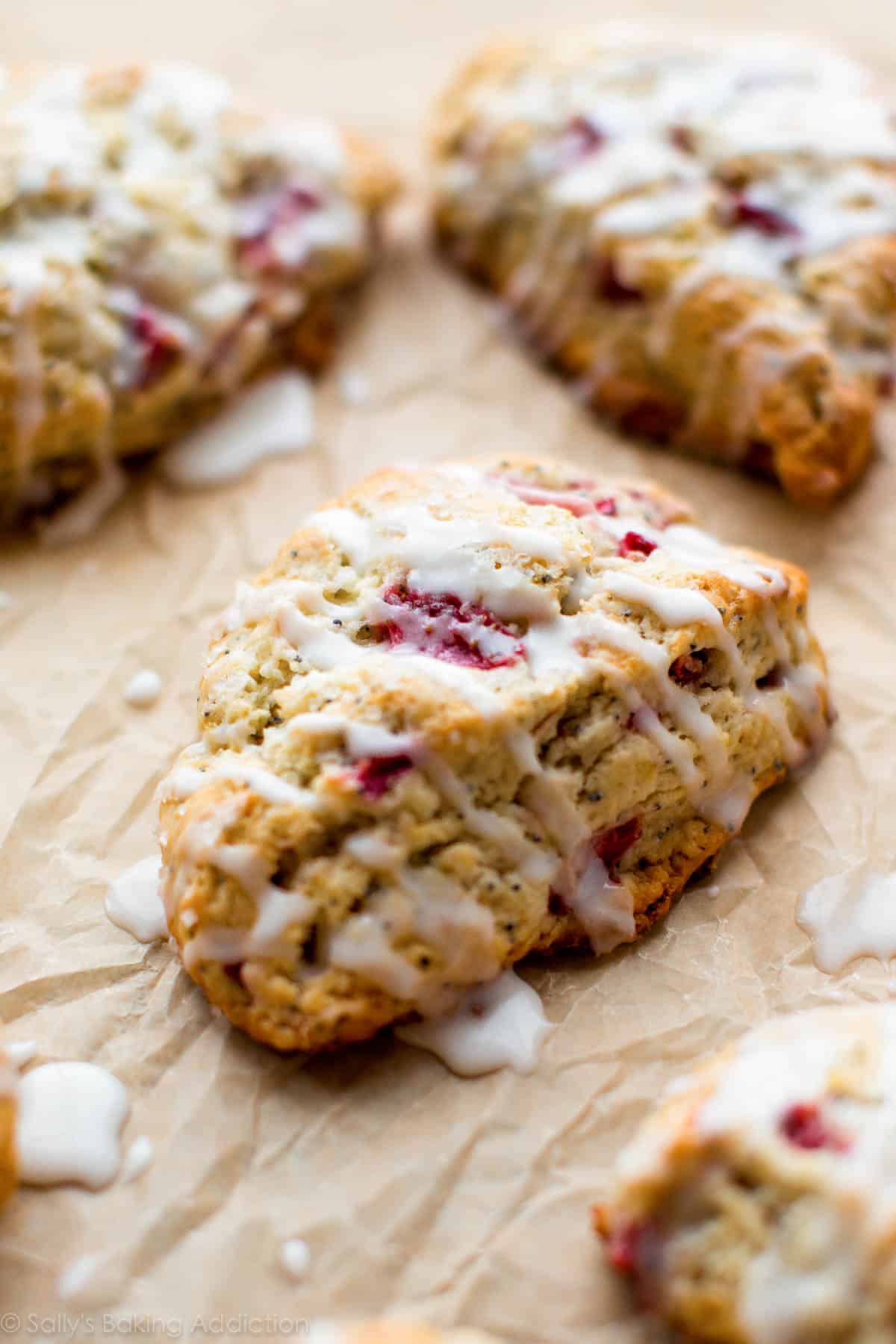 Strawberry Lemon Poppy Seed Scones