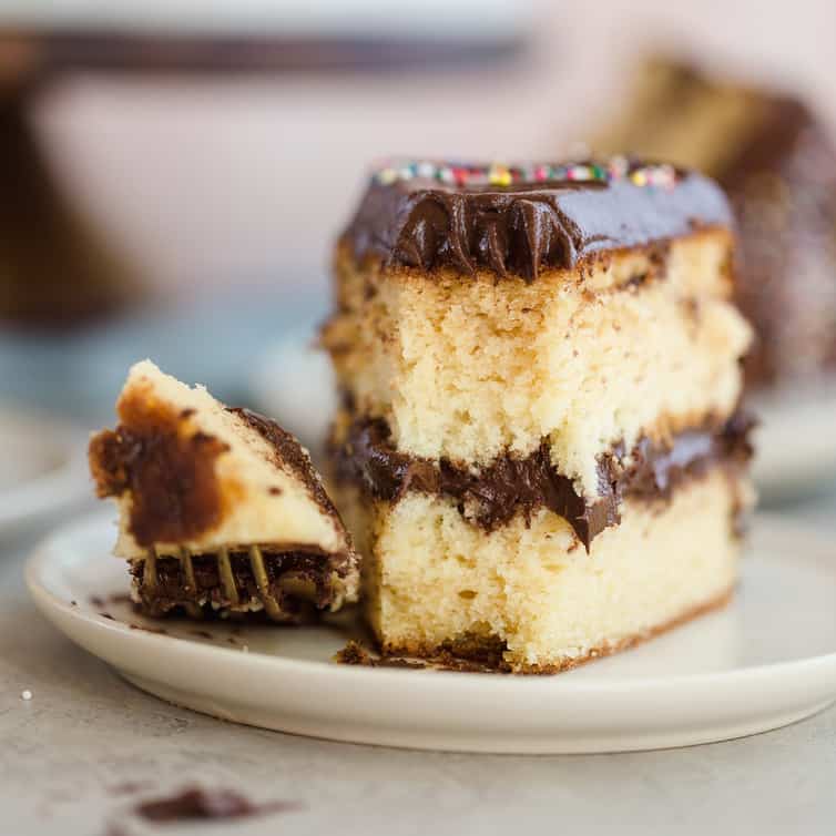 Yellow Cake with Chocolate Frosting